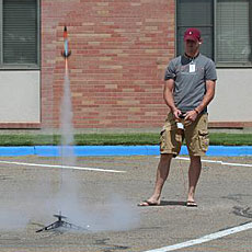 Student's rocket blasts off